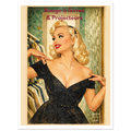 Affiche glamour rétro Rouge à lèvres & Projecteurs – illustration pin-up années 50 StudioRetroPop