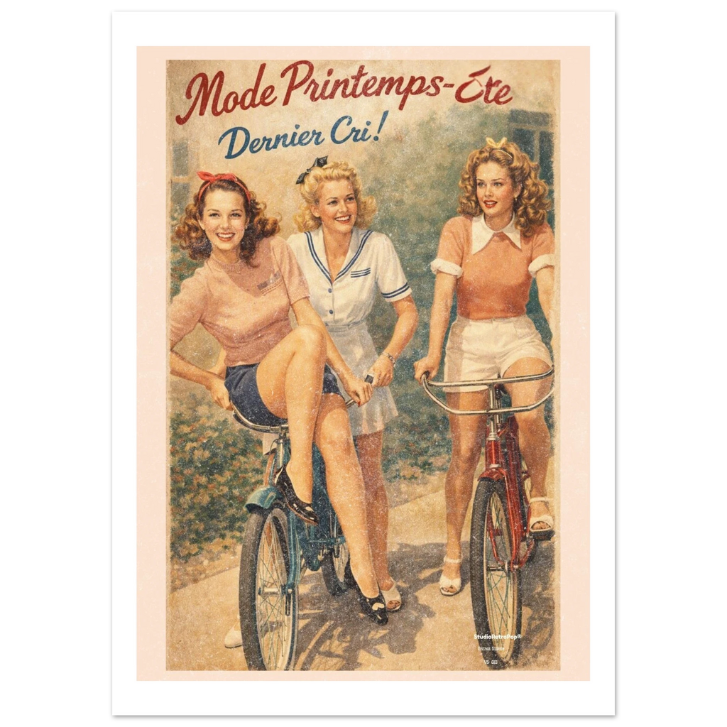 Affiche Mode Printemps-Eté Dernier Cri ! - Affiche Mode - Collection Vintage Stories VS N°014 – StudioRetroPop® – 30x40 cm / 12x16″
