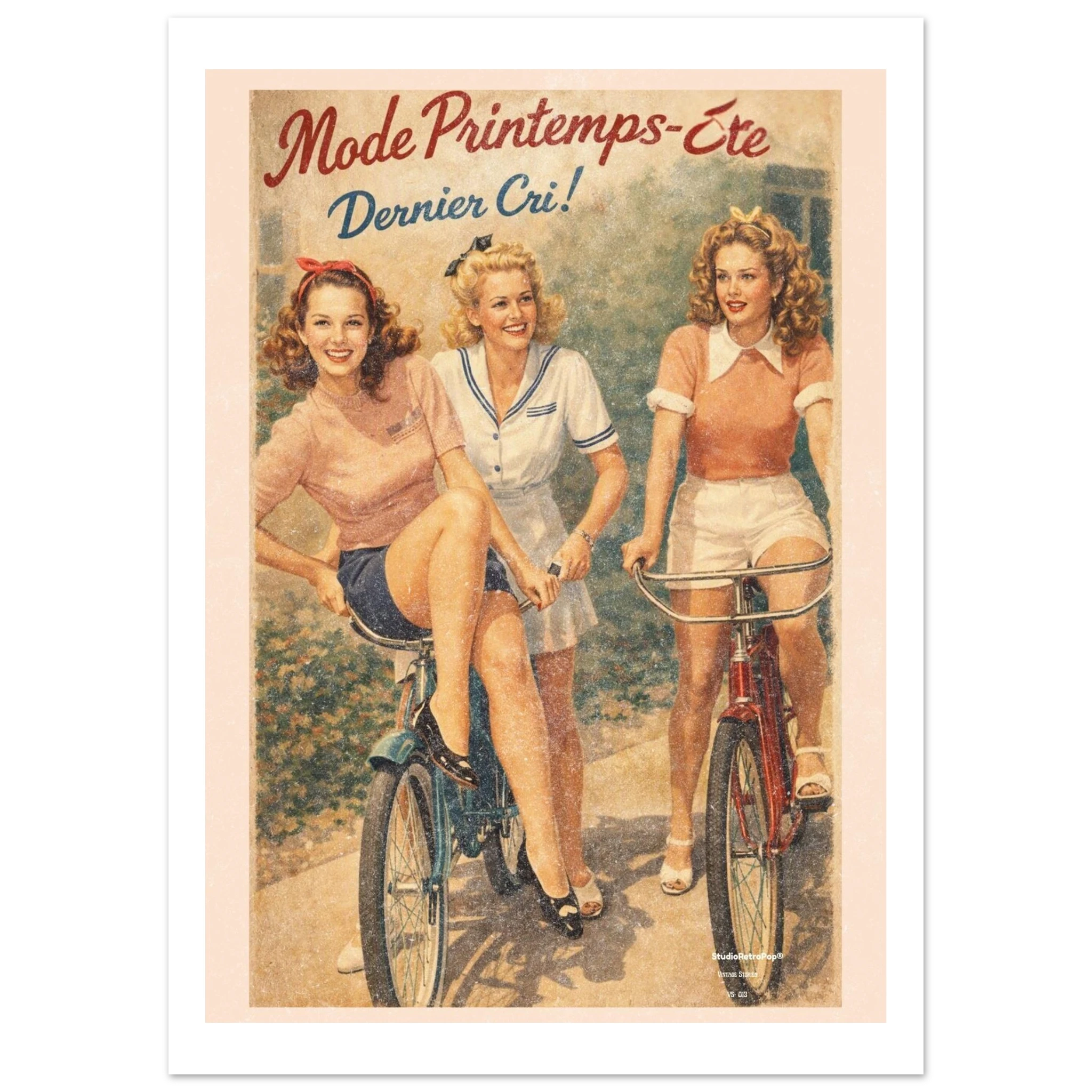 Affiche Mode Printemps-Eté Dernier Cri ! - Affiche Mode - Collection Vintage Stories VS N°014 – StudioRetroPop® – 30x40 cm / 12x16″