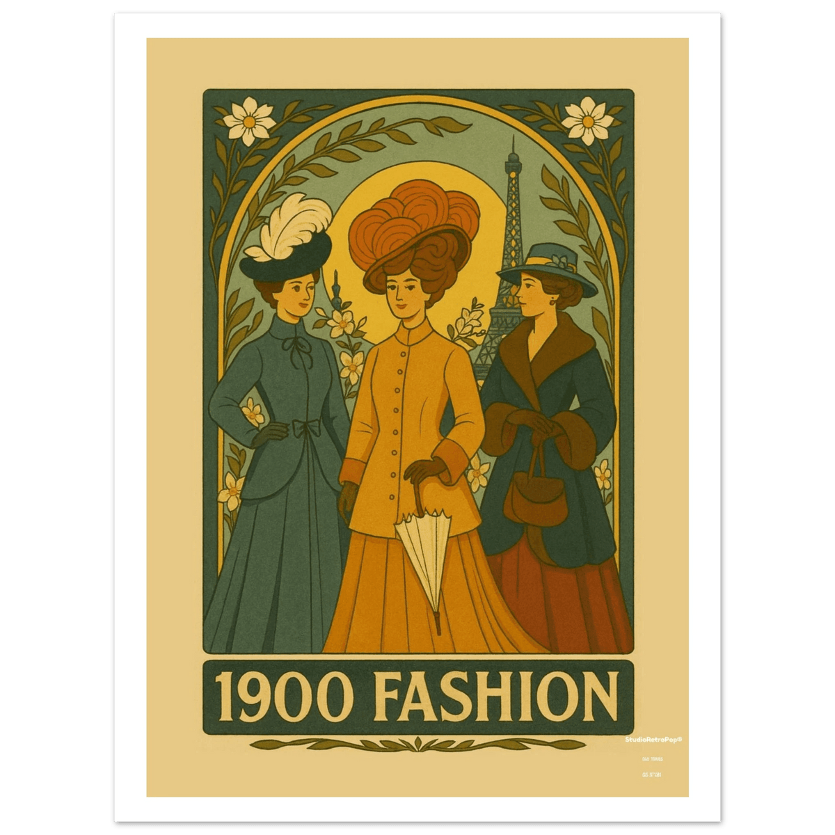 Affiche Affiche Belle Époque Parisienne – Collection Old Stories | StudioRetroPop® – StudioRetroPop® – Noir