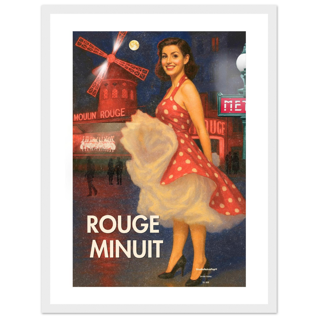 Affiche Rouge Minuit - Affiche Histoires urbaines - Collection Vintage Stories VS N°008 – StudioRetroPop® – 30x40 cm / 12x16″