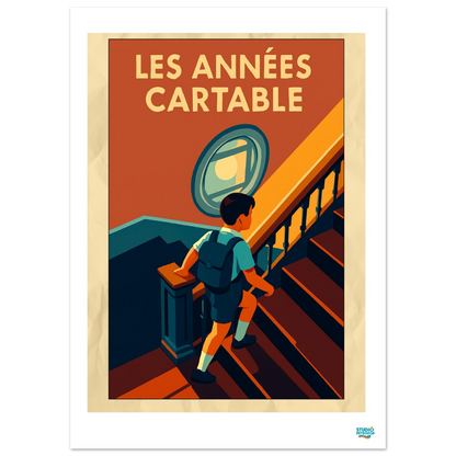 Affiche « Les Années Cartable » – La nostalgie des premiers pas scolaires - StudioRetroPop