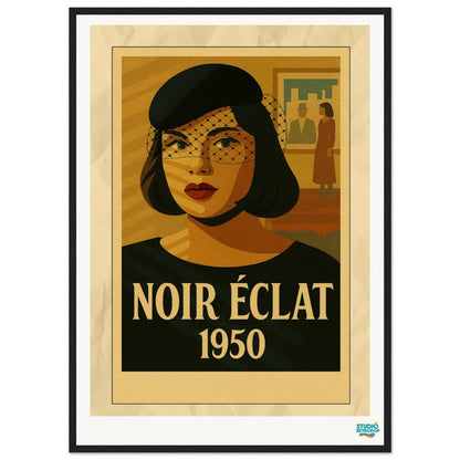 Affiche encadrée « Noir Éclat 1950 » – L’élégance intemporelle s’invite chez vous. - StudioRetroPop