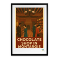 Studioretropop Affiche (80S) Chocolate Shop in Montargis - Format 49 x 69 cm avec cadre