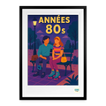 Affiche Confidences sur un banc Années 80- 49 x 69 cm avec cadre - Art Rétro Pop - StudioRetroPop