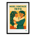 Studioretropop Affiche (70s) Noël Vintage - Format 49 x 69 cm avec cadre
