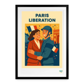 Affiche ville rétro pop Paris Libération 1944 - affiche architecture rétro années 40 - StudioRetroPop