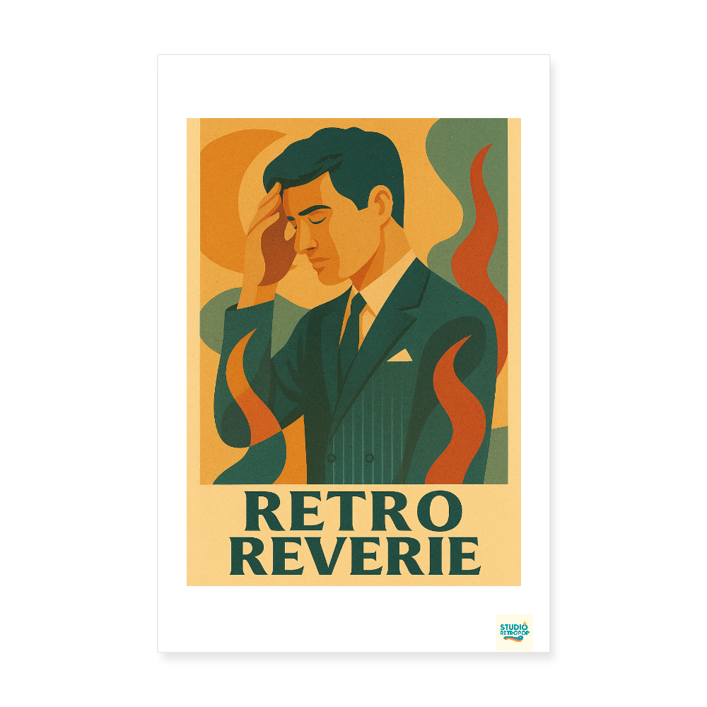 Studioretropop Affiche 30s Rétro Rêverie au format 20 x 30 cm sans cadre