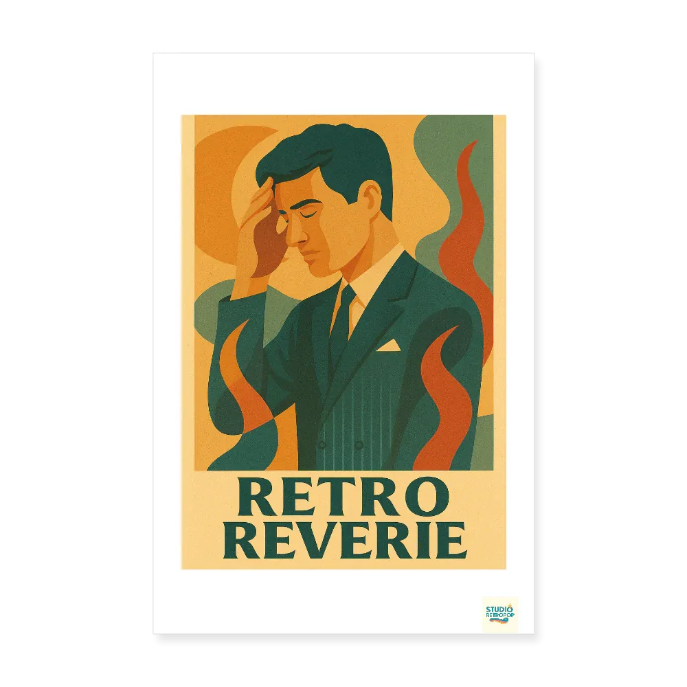Studioretropop Affiche 30s Rétro Rêverie au format 20 x 30 cm sans cadre