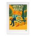 Studioretropop Affiche 60s Retro Pause – Format 49 x 69 cm avec cadre