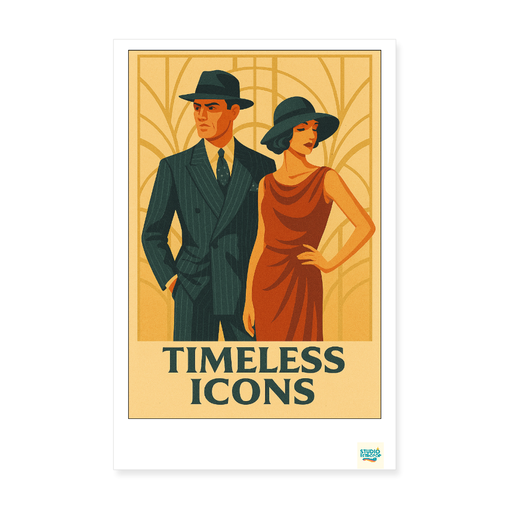 Studioretropop Affiche 30s Timeless icons au format 20 x 30 cm sans cadre