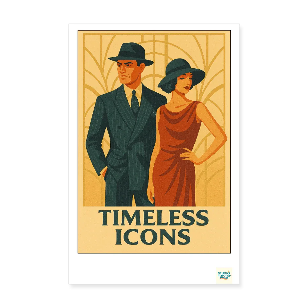 Studioretropop Affiche 30s Timeless icons au format 20 x 30 cm sans cadre