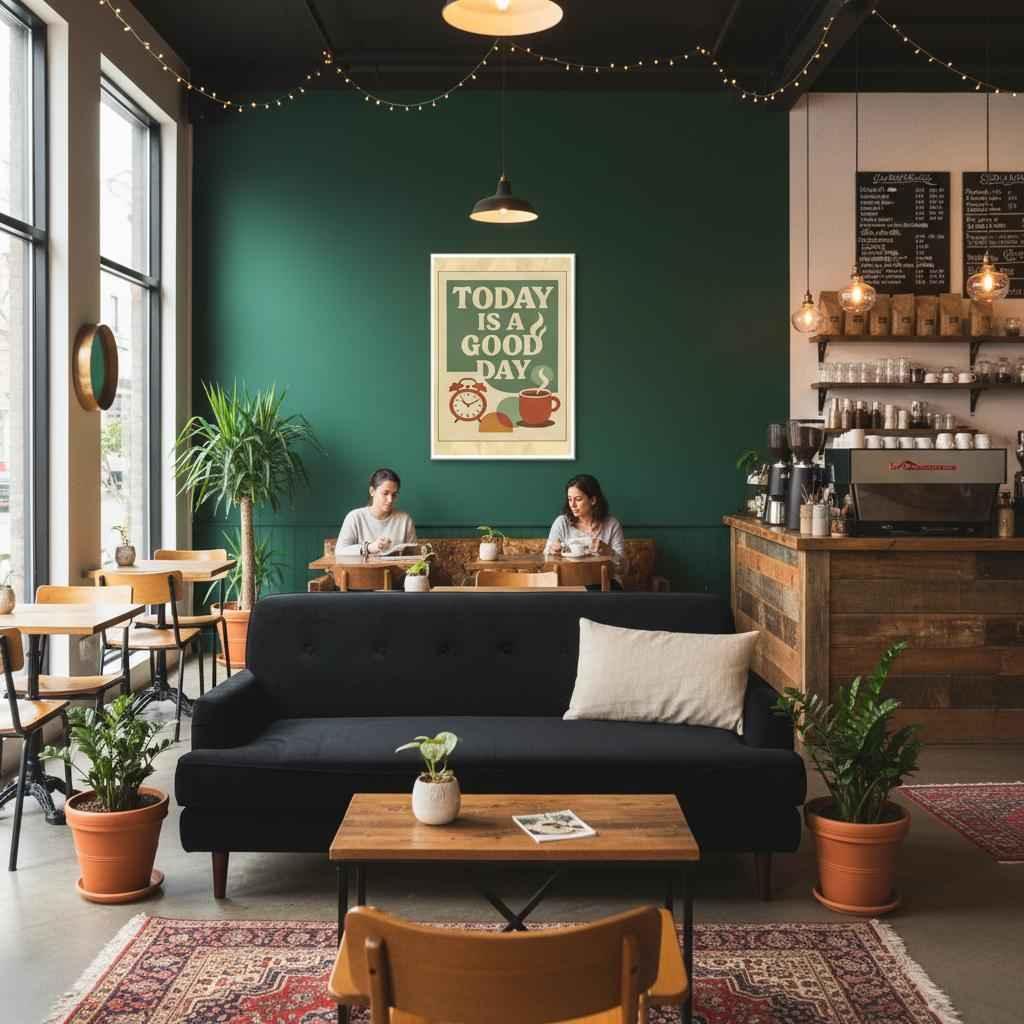 Affiche rétro Today is a Good Day Années 2000 décoration murale positive