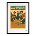 Affiche vintage Un Clic de Pouce une Victoire Années 80 - Format 49×69cm encadrée noir
