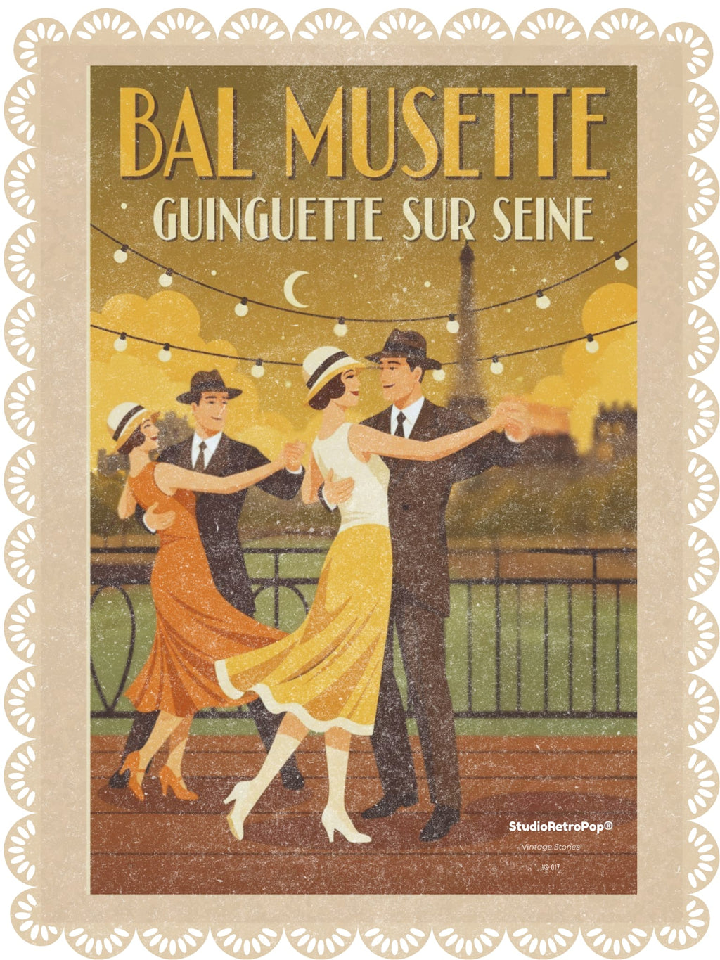Nuits dansantes Parisiennes - Affiche Vintage - Collection Vintage Stories VS N°016