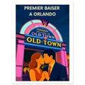 Affiche Premier baiser à Orlando  - Affiche vintage - Collection Love Stories N°002 – StudioRetroPop® – 30x40 cm / 12x16″