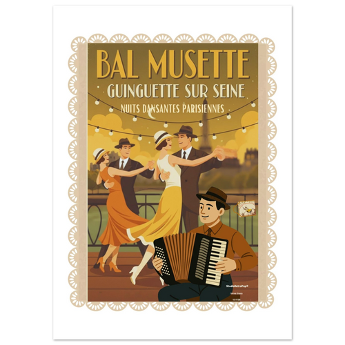 Affiche Nuits dansantes Parisiennes – StudioRetroPop® – 30x40 cm / 12x16″