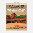 Affiche Affiche classique Western City sur papier semi-brillant avec crochet de suspension, 30 x 40 cm – StudioRetroPop®