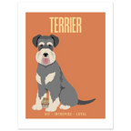 Affiche Terrier–Vif - Intrépide- Loyal - Poster 30 x40 cm - Collection Dogs stories – StudioRetroPop®