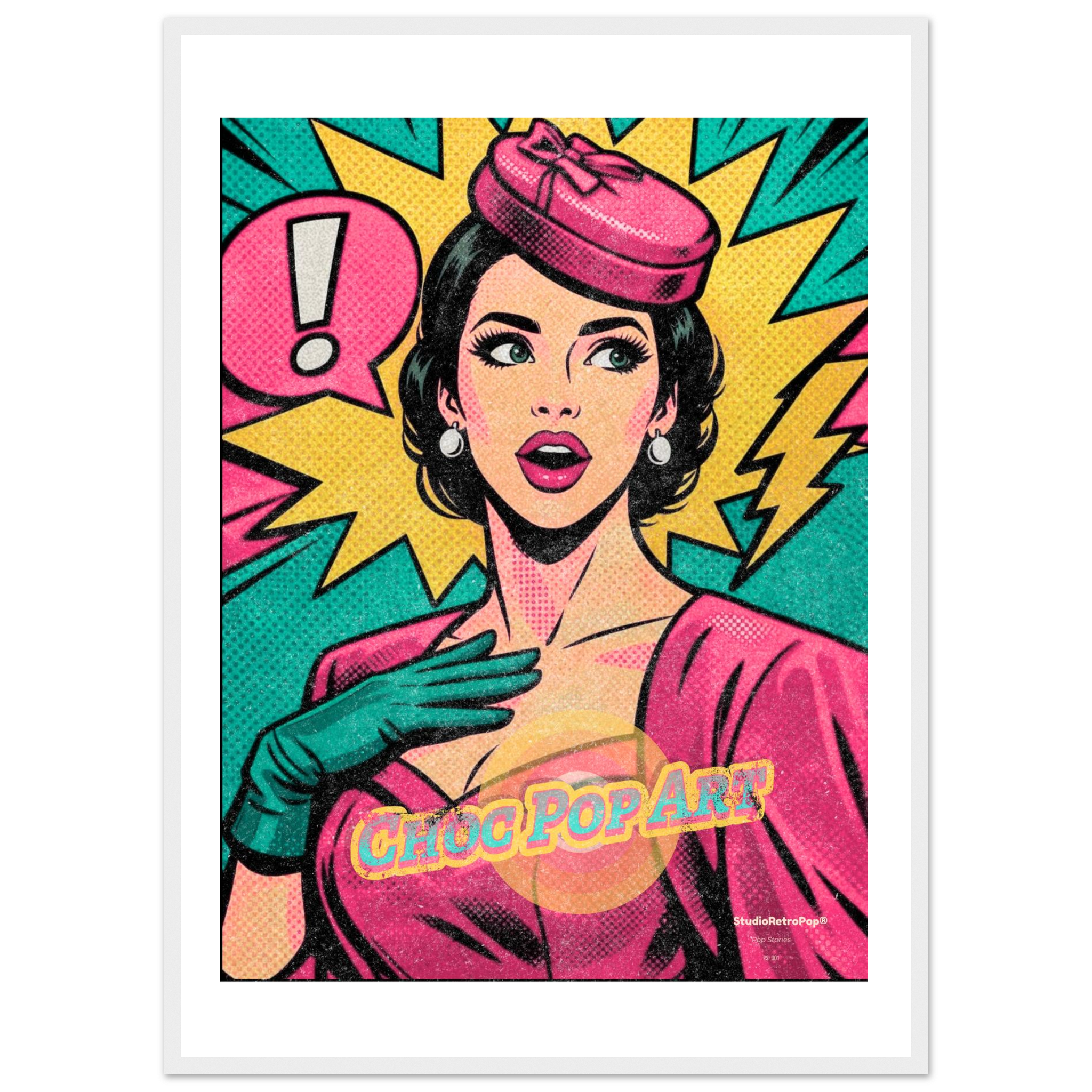 Affiche Choc Pop Art - Affiche Pop - Collection Pop Stories PS N°001 – StudioRetroPop® – 30x40 cm / 12x16″