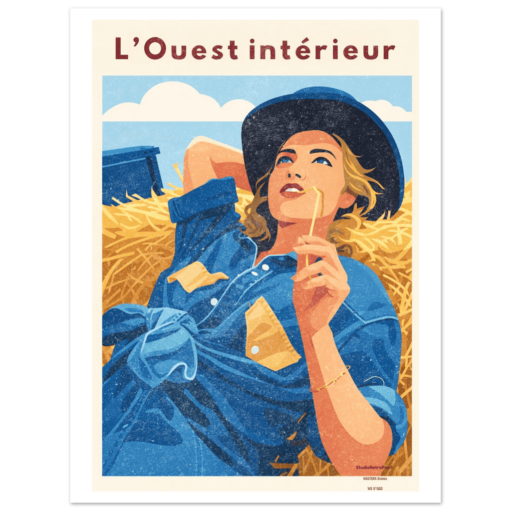 Affiche L'ouest intérieur – StudioRetroPop® – 50x70 cm / 20x28″
