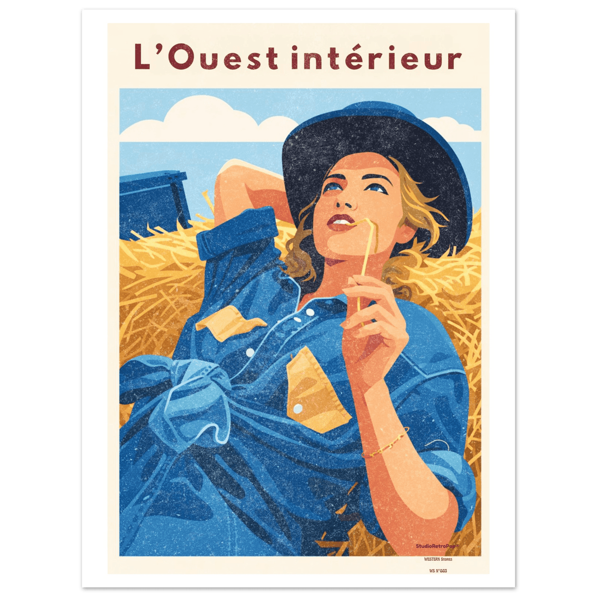 Affiche L'ouest intérieur – StudioRetroPop® – 50x70 cm / 20x28″
