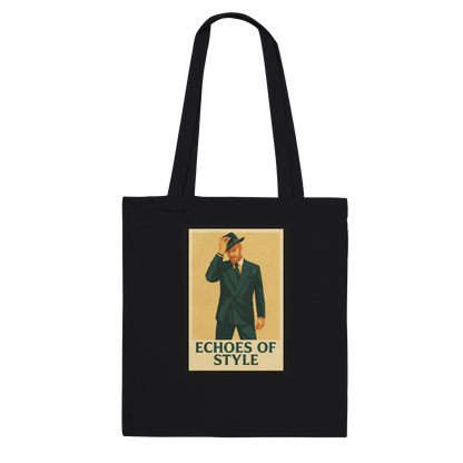 Sac fourre-tout "Echoes of Style/Whispers of Grace" Premium Noir bi face - StudioRetroPop