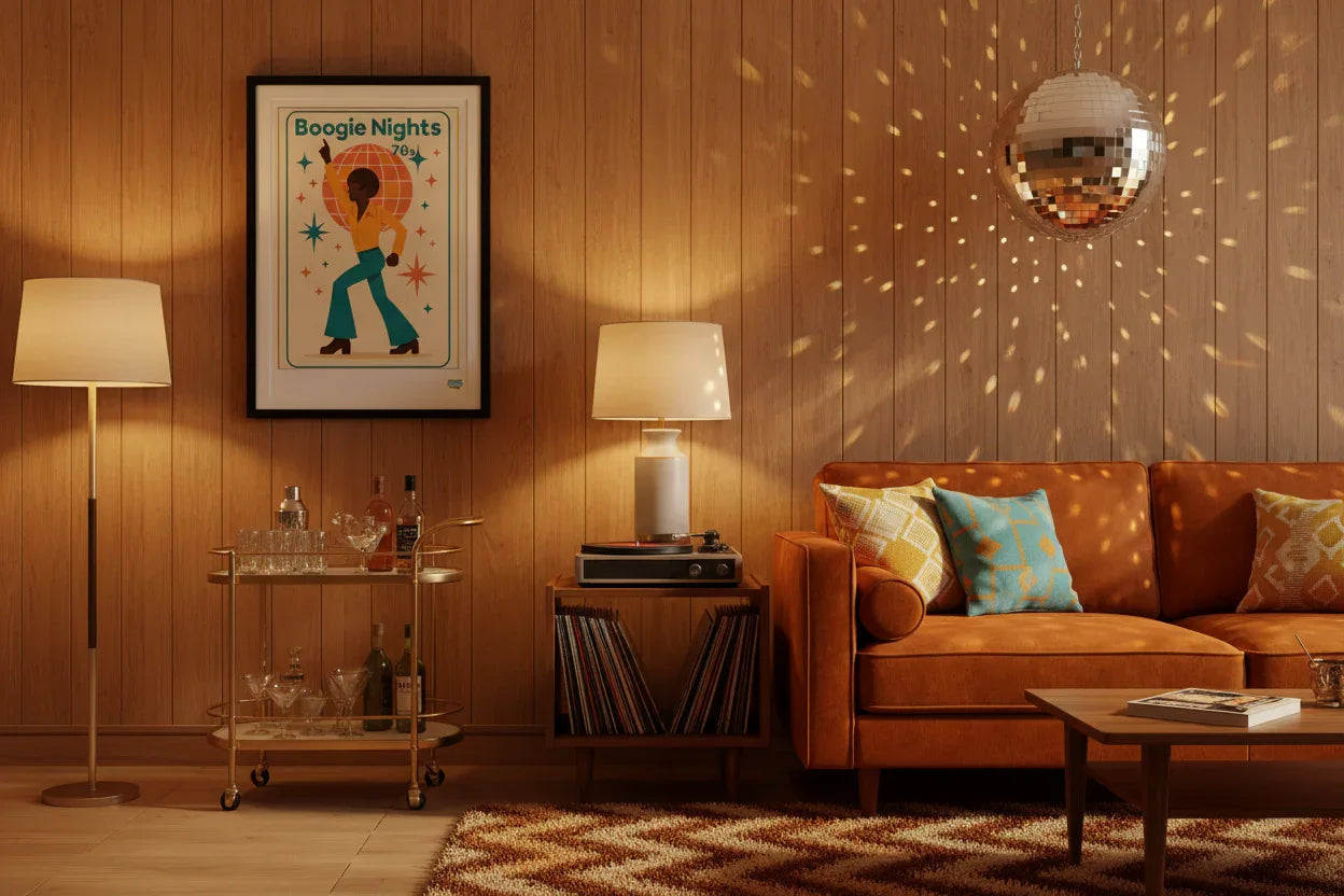 Affiche Boogie Nights - Mockup home bar disco