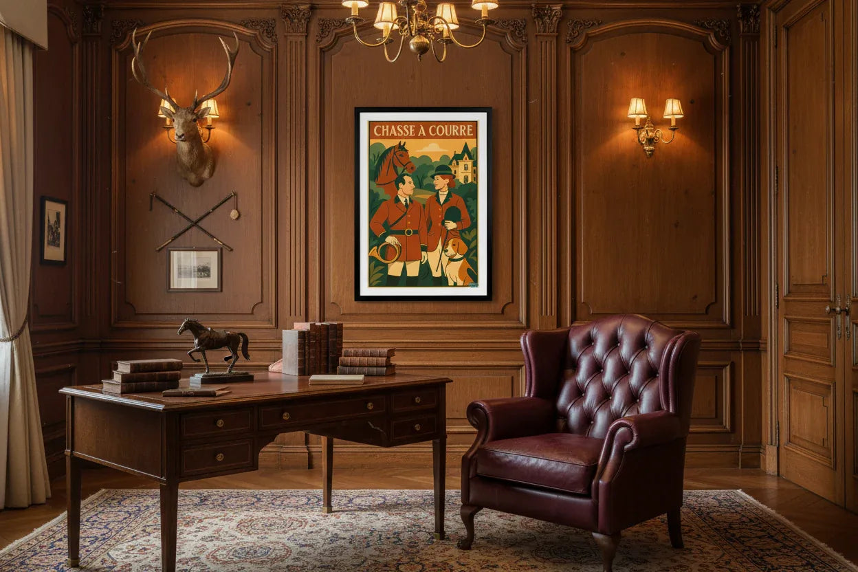 Affiche Chasse à Courre lifestyle manoir