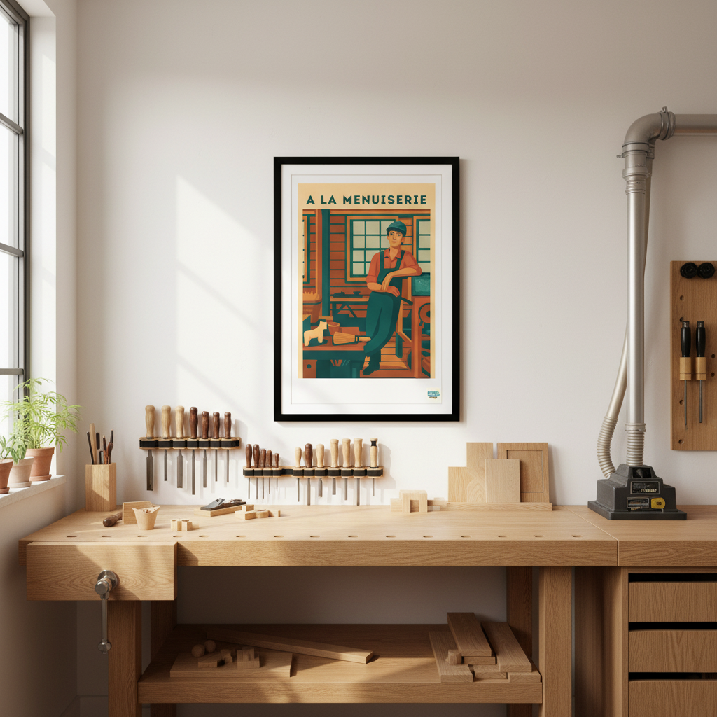 Affiche dans un atelier moderne
