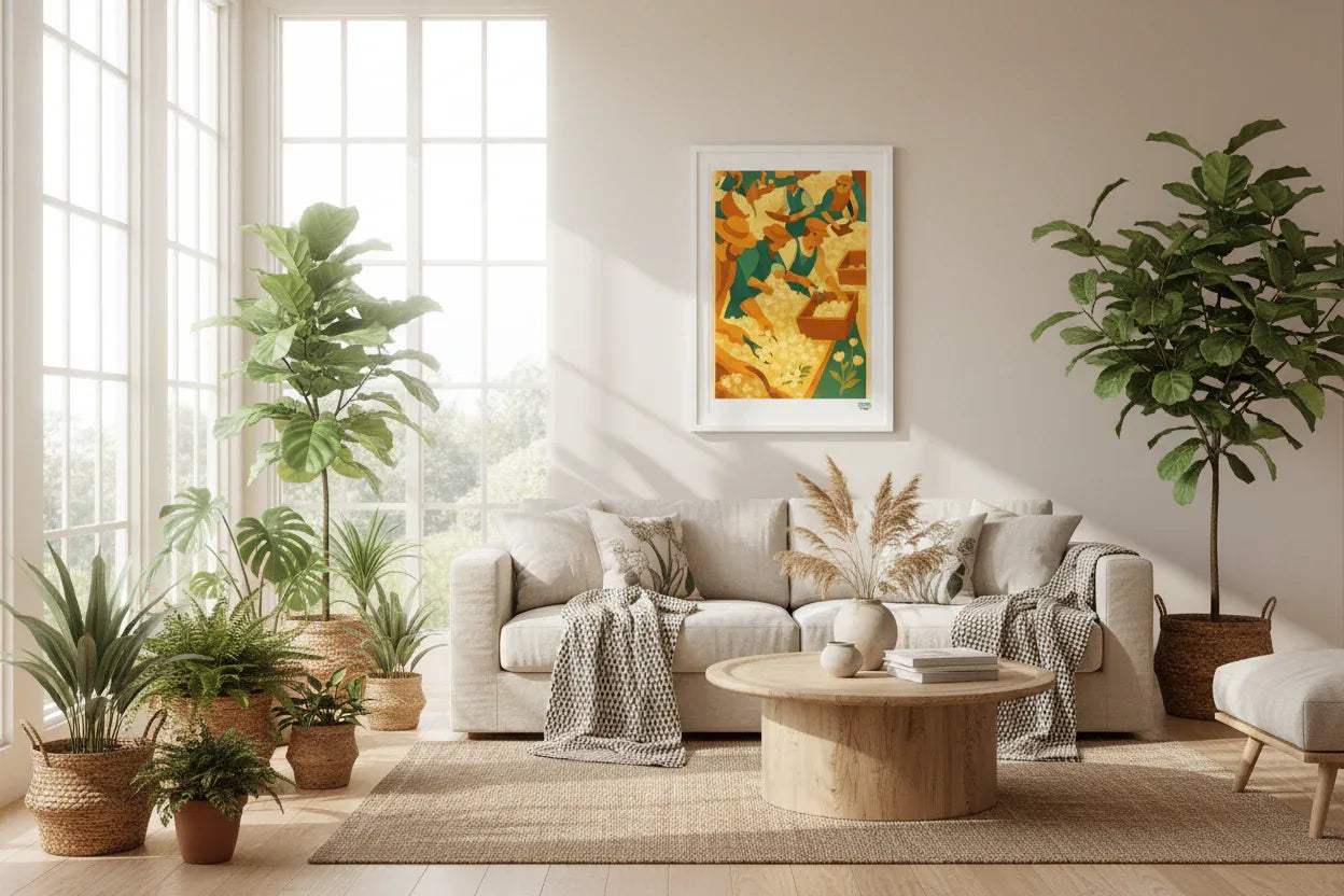 Affiche La Récolte Florale - Mockup salon plantes