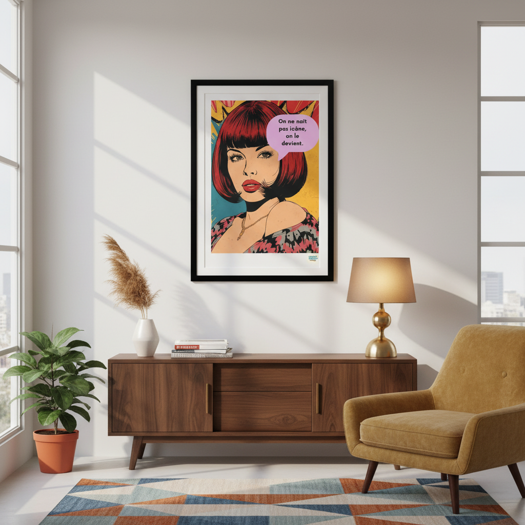 Affiche pop art dans un intérieur moderne