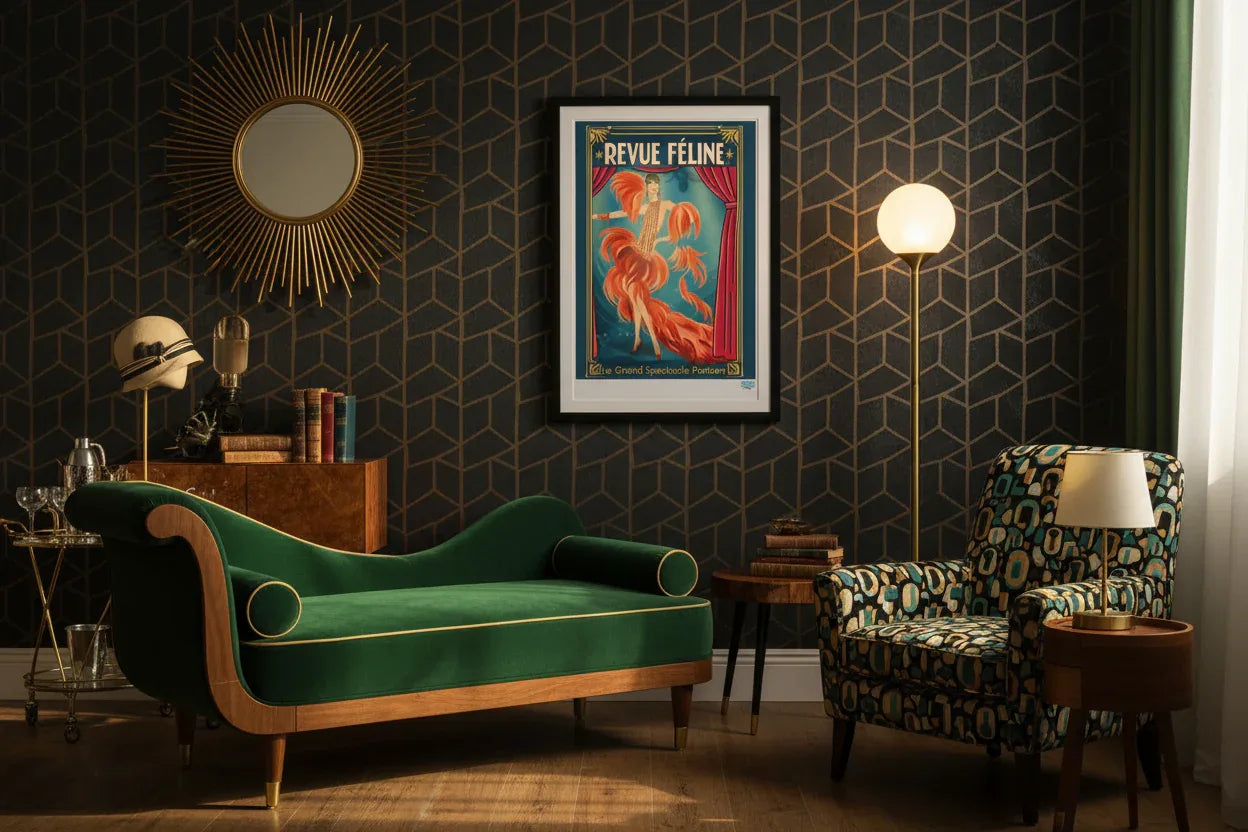 Affiche Revue Féline intérieur années 20