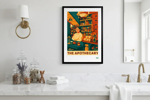 Affiche rétro Apothicaire Années 30 décoration murale salle de bain