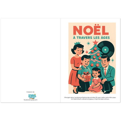 Lot de 10 Cartes  - " Noël Rockabilly – Années 50 " - StudioRetroPop