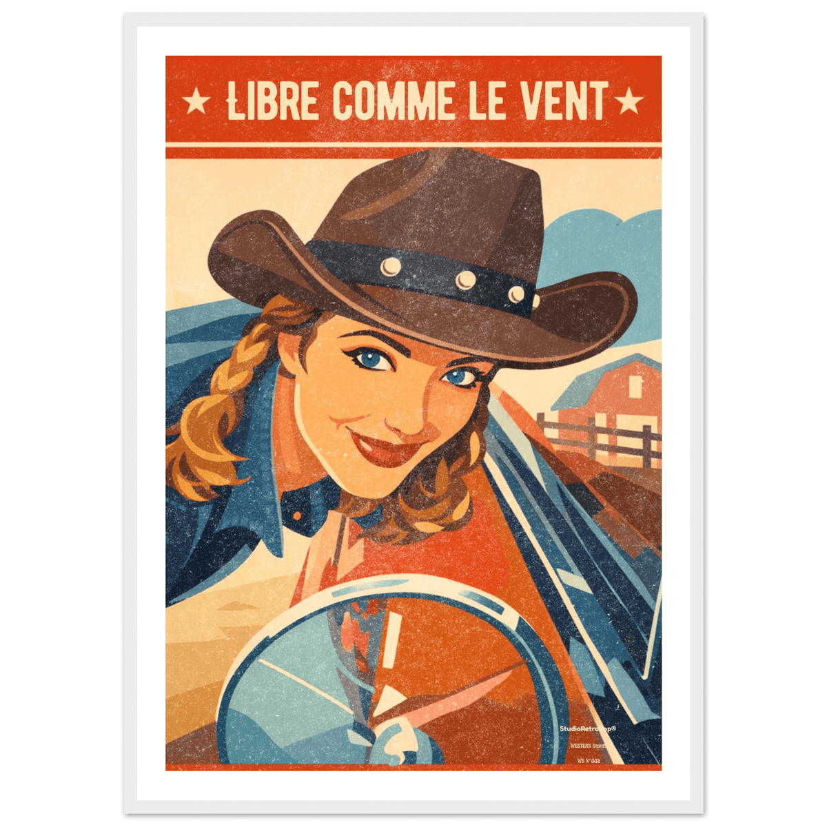 Affiche Affiche Libre comme le vent – Collection Affiches | StudioRetroPop® – StudioRetroPop® – 30x40 cm / 12x16″