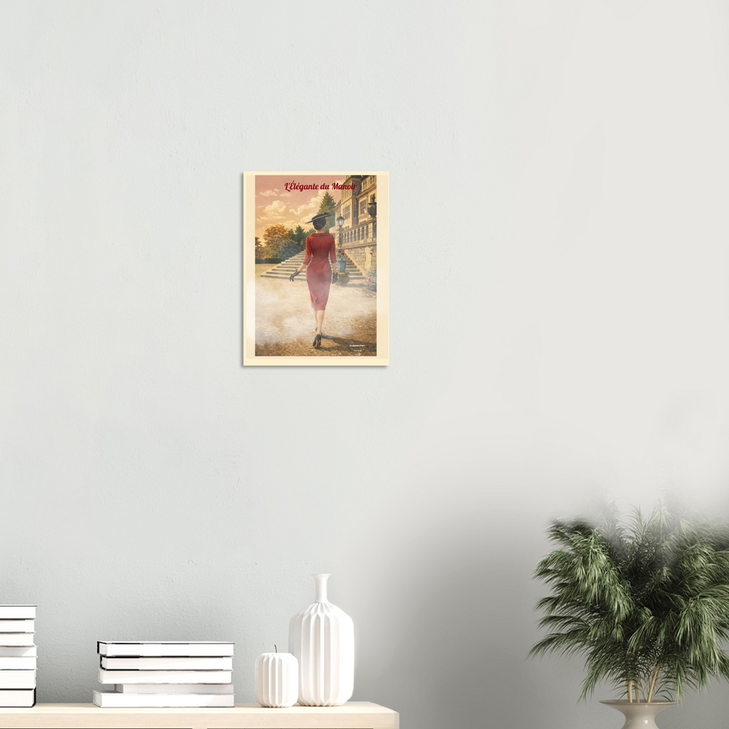 Affiche L'élégante du manoir — Affiche vintage chic – Collection Vintage Stories VS N°005 – StudioRetroPop® – 30x40 cm / 12x16″