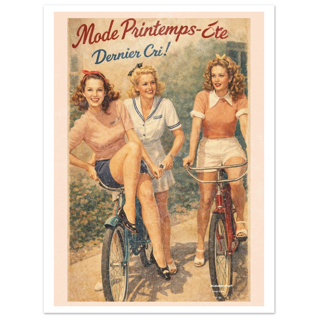 Affiche Mode Printemps-Eté Dernier Cri ! - Affiche Mode - Collection Vintage Stories VS N°014 – StudioRetroPop® – 30x40 cm / 12x16″