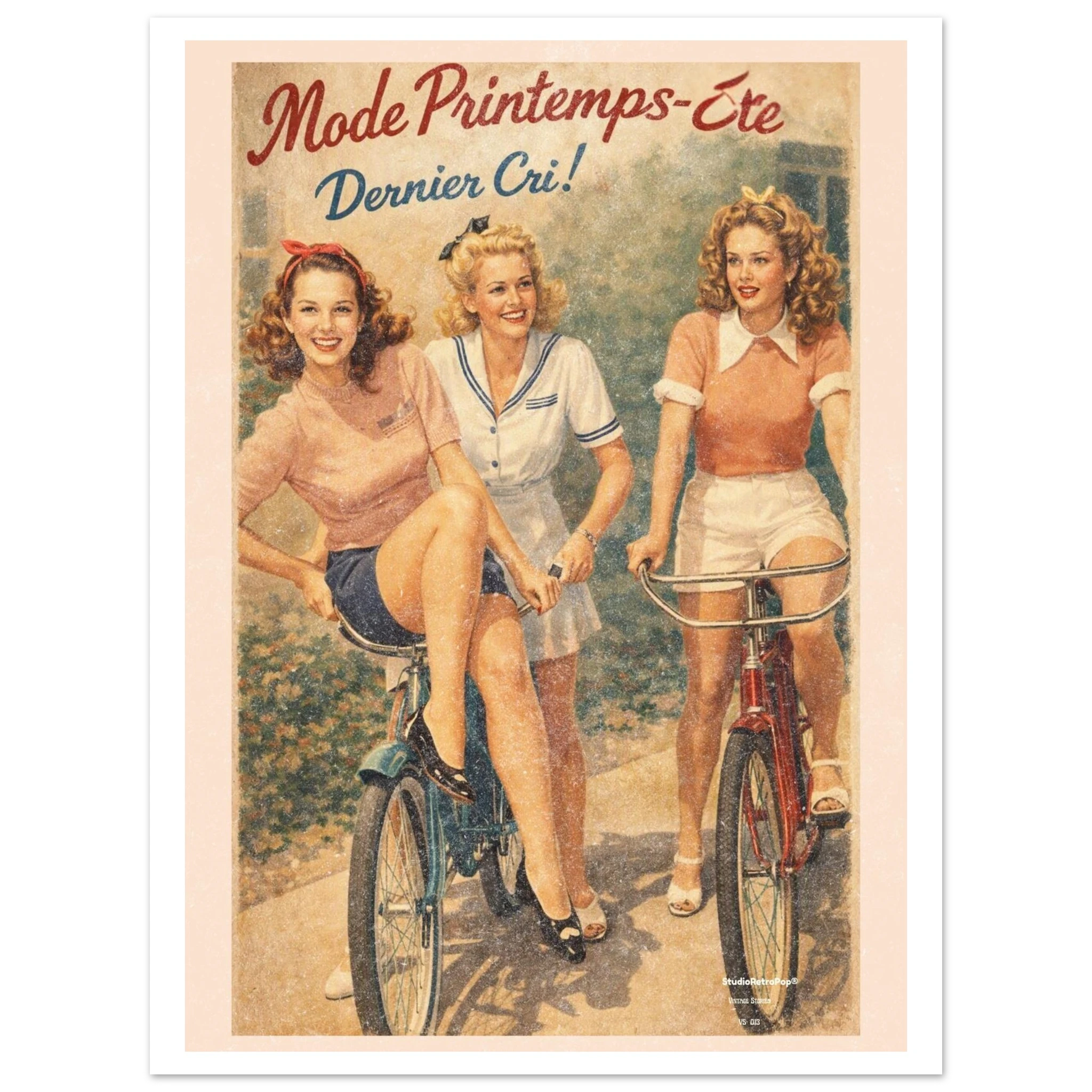 Affiche Mode Printemps-Eté Dernier Cri ! - Affiche Mode - Collection Vintage Stories VS N°014 – StudioRetroPop® – 30x40 cm / 12x16″