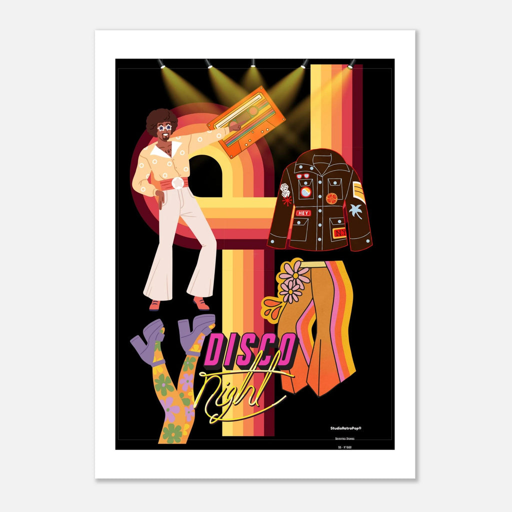 Affiche Disco night – StudioRetroPop® – 30x40 cm / 12x16″