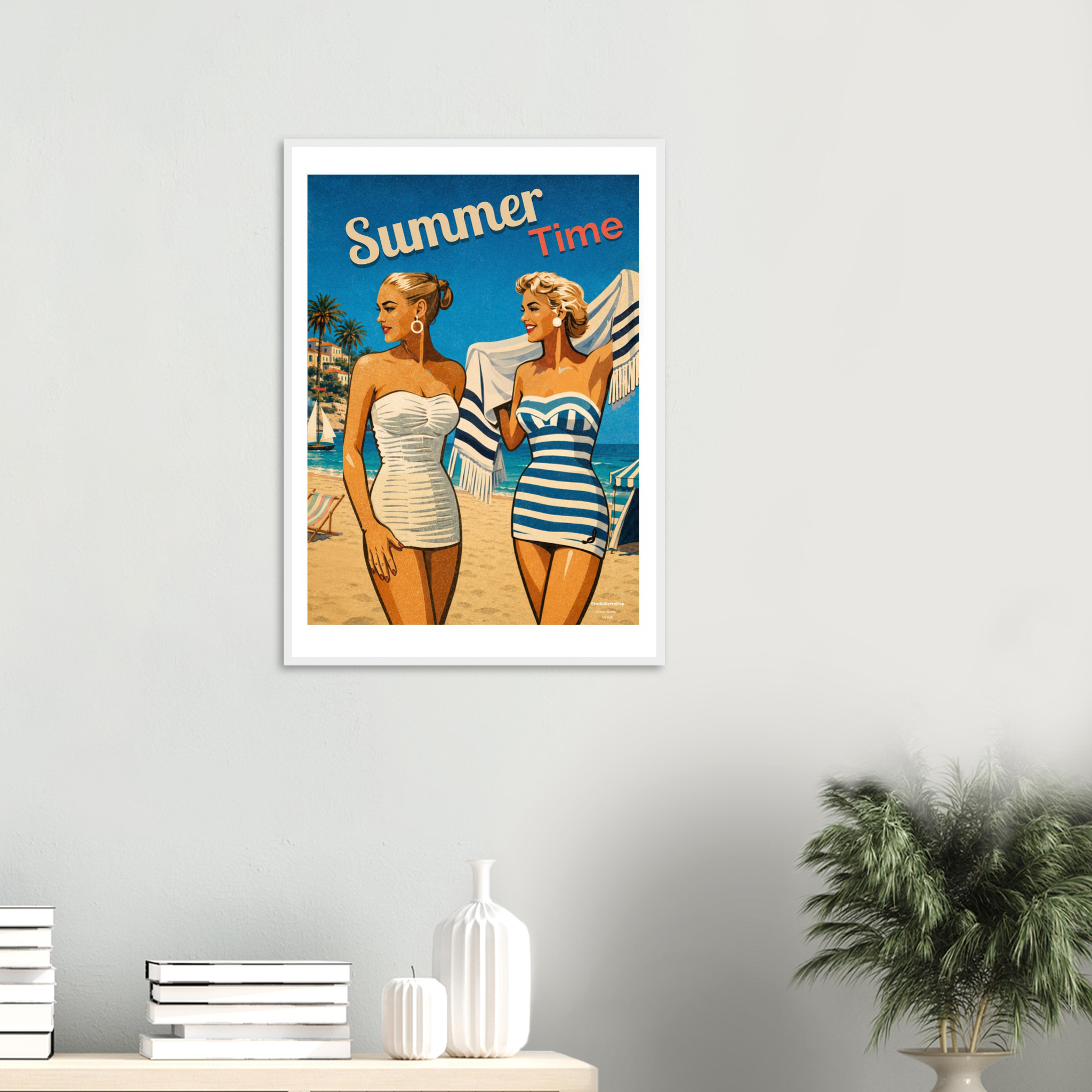 Affiche Summer Time – Affiche Mode - Collection Vintage Stories VS N°006 – StudioRetroPop® – 30x40 cm / 12x16″