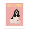 Affiche Cocker Spaniel w/b–Calin - Gourmand - Pot de colle - Poster 30 x40 cm - Collection Dogs stories – StudioRetroPop®