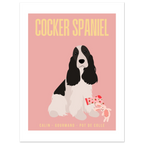 Affiche Cocker Spaniel w/b–Calin - Gourmand - Pot de colle - Poster 30 x40 cm - Collection Dogs stories – StudioRetroPop®