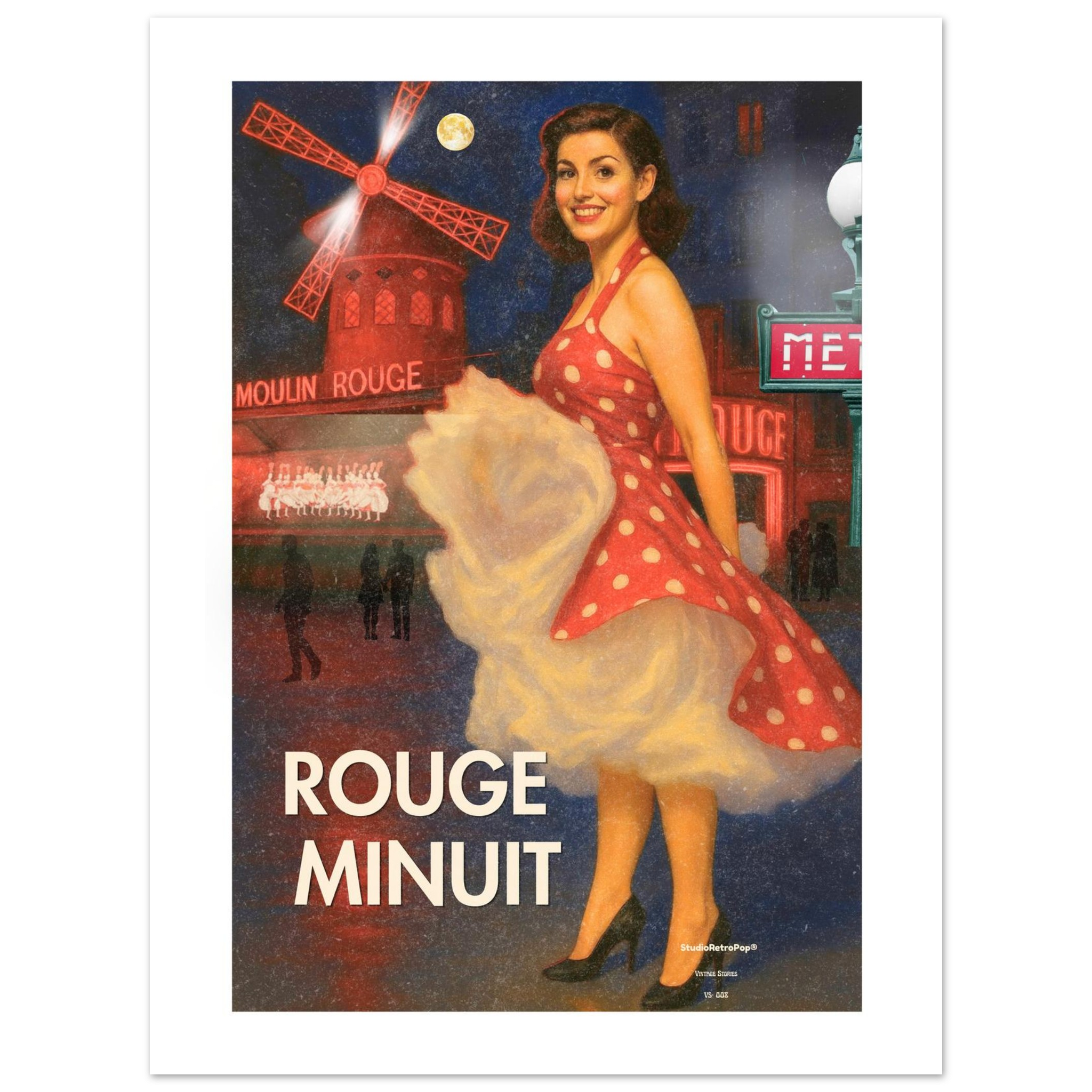 Affiche Rouge Minuit - Affiche Histoires urbaines - Collection Vintage Stories VS N°008 – StudioRetroPop® – 30x40 cm / 12x16″