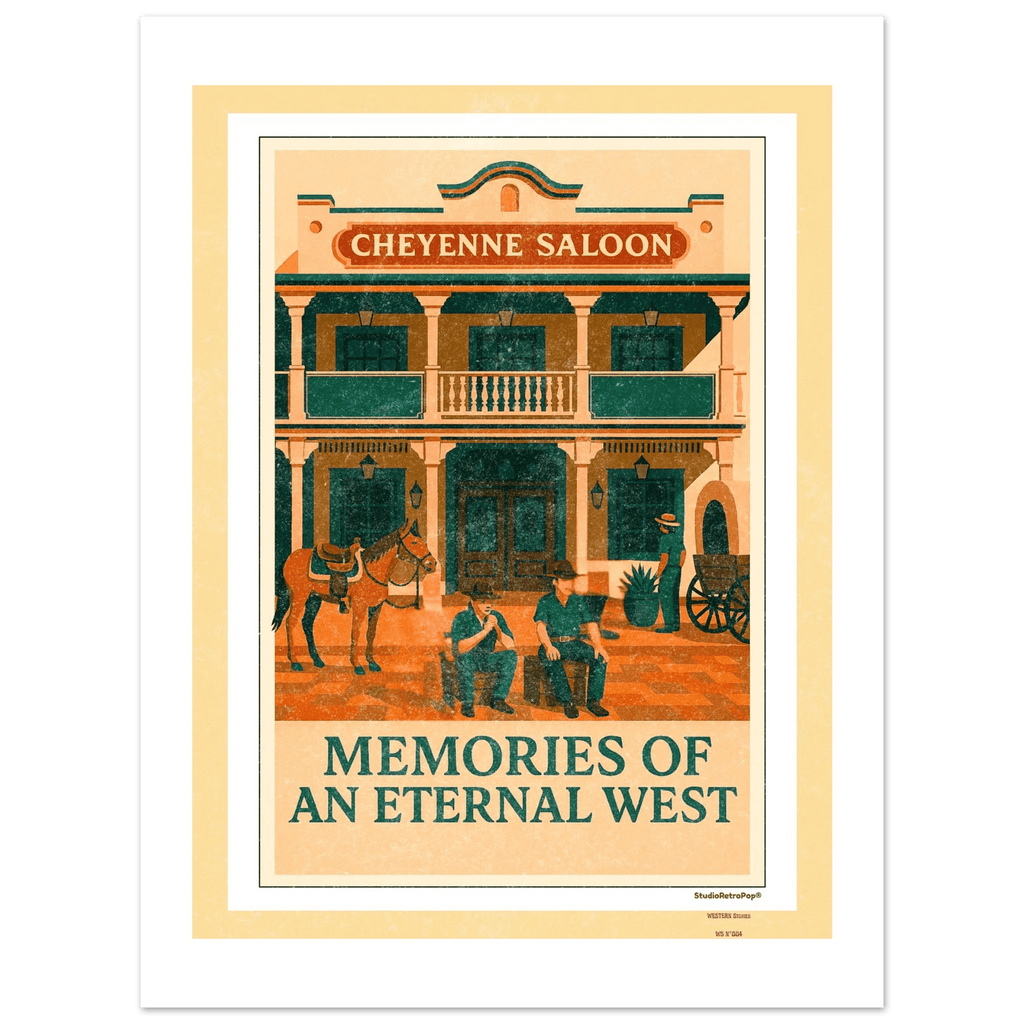 Affiche Affiche Cheyenne Saloon Far West – Collection Affiches Art Vintage Moderne | StudioRetroPop® – StudioRetroPop® – 30x40 cm / 12x16″