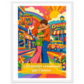 Affiche L’essentiel commence par l’amour - Affiche Colorée - Collection Love Stories LS N°001 – StudioRetroPop® – 30x40 cm / 12x16″