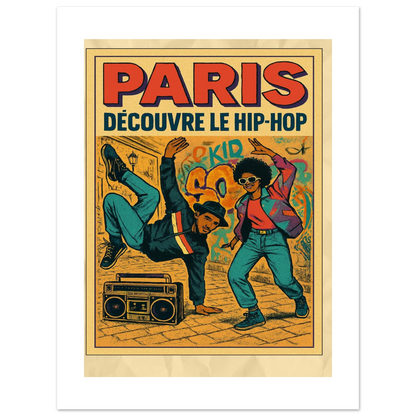 Affiche "Paris découvre le Hip-Hop" - StudioRetroPop