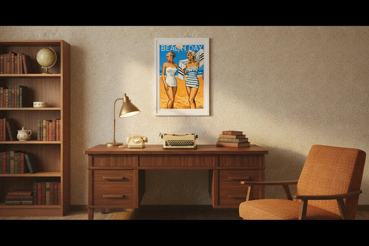 Bureau vintage avec Beach Day