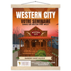 Affiche Affiche Western City classique sur papier semi-brillant avec crochet de suspension, 30 x 40 cm – StudioRetroPop®