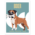 Affiche Boxer  - Energique- protecteur -Joueur – Poster 30 x40 cm - Collection Dogs stories – StudioRetroPop®